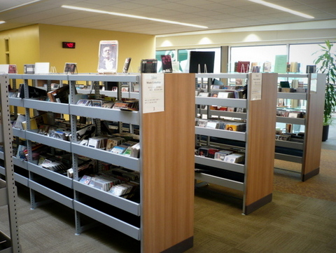 Musical Recording collection shelves.